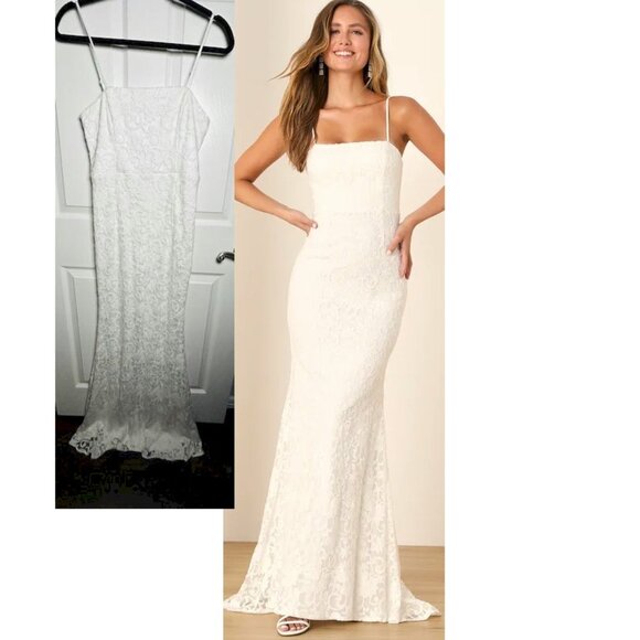Lulus My Kind of Forever White Mesh Floral Embroidered Maxi Dress Size XS NWOT - Picture 1 of 9